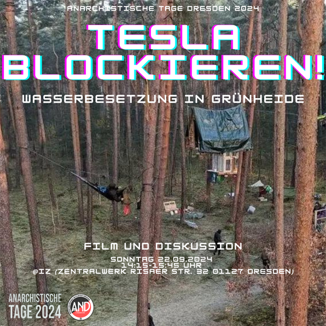 Tesla blockieren: Wasserbesetzung in Grünheide  [DE] A-Tage 2024 meets Datenspuren