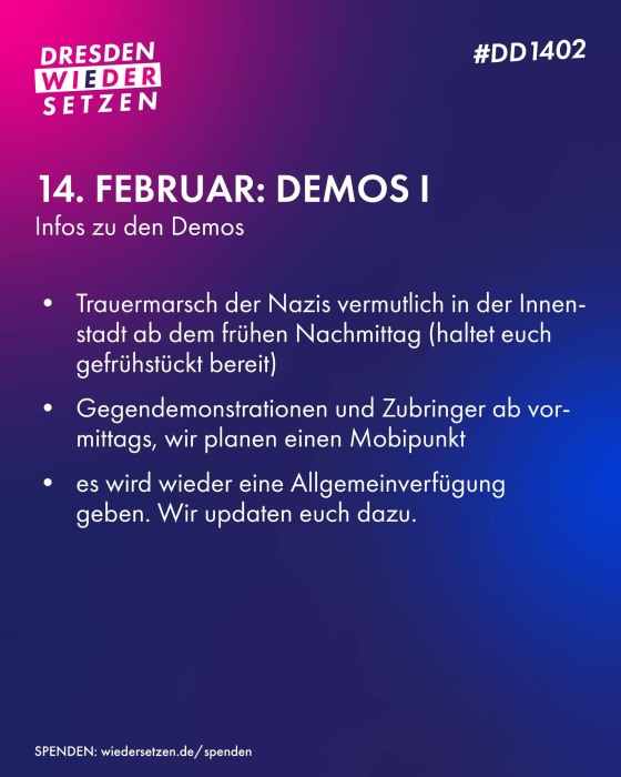 Vanstaltungsbild: Demonstrationen gegen den Trauermarsch der Nazis